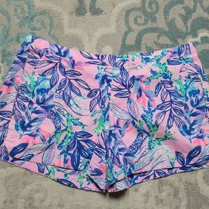 Lilly Pulitzer Ocean Virw Shorts In Kogalla Blue Pink Cats